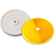 102222 3-1/4" Amber Centermount Reflector, Plastic Backplate, RT-90A