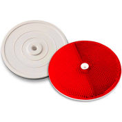 102232 3-1/4 » Red Centermount Reflector, Plaque arrière en plastique, RT-90R
