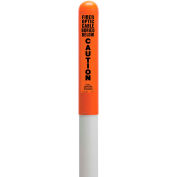 113779A Round Dome Utility Fiber Optic Marker, White Pole 66"H, 42" Above Ground, Orange