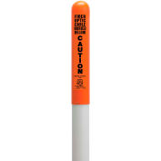 113779C Round Dome Utility Fiber Optic Marker, White Pole 66"H, 42" Above Ground, Orange