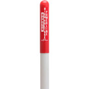 114602A Round Dome Utility Electric Marker, White Pole 66"H, 42" Above Ground, Red