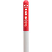 114602C Round Dome Utility Electric Marker, White Pole 66"H, 42" Above Ground, Red