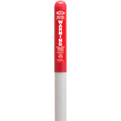 114603C Round Dome Utility Electric Marker, White Pole 72"H, 48" Above Ground, Red