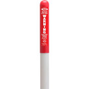 114604C Round Dome Utility Electric Marker, White Pole 78"H, 54" Above Ground, Red