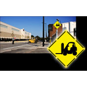 2180-05476 BlinkerSign® Flashing LED "Forklift Symbol" Sign, 30"W, Yellow, Solar