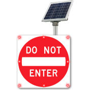 2180-C00067 BlinkerSign® CLIGNOTANT LED ne pas entrer signe R5-1, 30"W, Rouge, Solaire