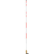 2673-00001 Hydrant/Utilitaire Marker, 5' Long avec support plat, Rouge/Blanc