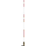 2673-00002 Hydrant/Utilitaire Marker, 7' Long avec support plat, Rouge/Blanc