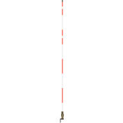 2673-00004 Hydrant/Utilitaire Marker, 7' Long avec L-Bracket, Rouge/Blanc
