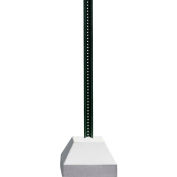 250 lbs. Base en béton avec 6' U-Channel Post, 18 » Square Base, Blanc