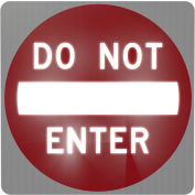 LegendViz® Dusk Till Dawn Don’t Enter Sign, Solaire, 30"L x 2"P x 30"H, Blanc/Rouge