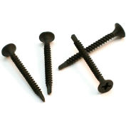 #6 x 1-1/4" Drywall Screw - Phillips Bugle Head - Black Phosphate - TEK Self-Drilling Pt - 100 Pack