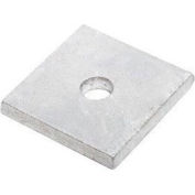 1/2" Square Plate Washer - 9/16" I.D. - 1/8" Thick - Steel - Galvanized - Grade 2 - Pkg of 25