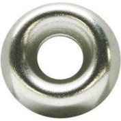 #10 Countersunk Finishing Washer - .268/.236" I.D. - .012/.02" Thick - Brass - Nickel Plated, 100 Pk