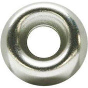#12 Countersunk Finishing Washer - .307/.267" I.D. - .012/.02" Thick - Brass - Nickel Plated, 100 Pk