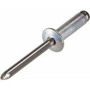 Pop Blind Rivet - 1/8 x 4-2 - Button Head - Up to 1/8" Grip - Acier inoxydable /Acier - Pkg de 500