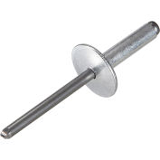 Aveugles pop Rivet - 3/16 x 6 - 6 - bride tête - jusqu'à 3/8" Grip - acier/acier - USA - paquet de 250