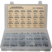 330 Piece Machine Screw Assortment - #6 to 1/4" - Slotted Round Head - Steel - Zinc Plated