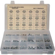 Assortiment de vis en tôle de 275 pièces - #6 à #14 - Phillips Oval Head - Acier - Zinc