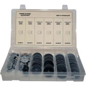 185 Pièces Fender Washer Assortiment - #8 à 1/2" - Grade 2 - Acier - Zinc