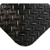 Wearwell® Diamond-Plate SpongeCote Ultrasoft Mat 15/16" Thick 3' x 75' Black