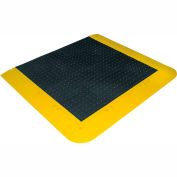 Wearwell® ErgoDeck® No-Slip Solid Kit 7/8" Épais 7' x 3,5' Frontière Noire/Jaune