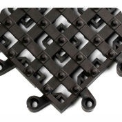 Wearwell® ErgoDeck® Integrated Open Cleats 7/8" Épais 1,5' x 1,5' Noir - Cas de 10