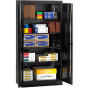 Tennsco® Standard Storage Cabinet, Recessed Handle, 36"W x 24"D x 72"H, Black, Unassembled