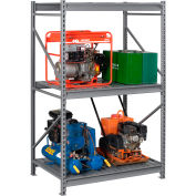 Tennsco 3 Level, Bulk Storage Rack, Steel Deck, Starter, 100-3/16"W x 24-1/4"D x 96"H, Med Gray