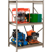 Tennsco 3 Level, Bulk Storage Rack, Steel Deck, Starter, 100-3/16"W x 24-1/4"D x 96"H, Sand