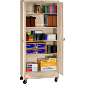 Tennsco Mobile Deluxe Storage Cabinet CK1870-SND - Unassembled 36"W X 18"D X 78-3/4" H, Sand