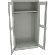 Tennsco C-Thru Standard Wardrobe Cabinet CVD1471-LGY - Unassembled 36"W X 18"D X 72"H, Light Grey