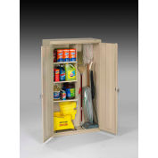 Tennsco Janitorial Cabinet JAN6618DH-SND - Welded 36"W x 18"D x 64"H Sand