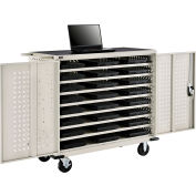 Mobile Storage & Charging Cart for 24 Laptop & Chromebook & Tablets, Putty, cETL, Assembled