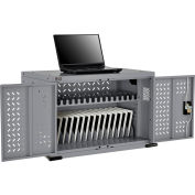 Armoire de chargement à 16 appareils pour ordinateurs portatifs Chromebooks™ et tablettes iPad®, gris, non monté