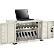 16-Device Charging Cabinet for Chromebooks Laptops and iPad® Tablets, Putty, Assembled