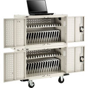 32-Device Charging Cart for Chromebooks™ Laptops & iPad® Tablets, Putty, cETL, Assembled
