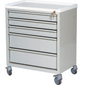 Harloff Compact économie traitement chariot avec cinq tiroirs, gris - ETC-5 clair