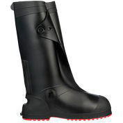 Workbrutes® G2 PVC Overshoe, Size Large, 17"H, Cleated Outsole, Black With Black Sole