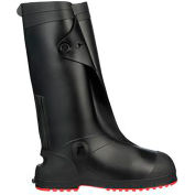 Workbrutes® G2 PVC Overshoe, Size Medium, 17"H, Cleated Outsole, Black With Red Sole