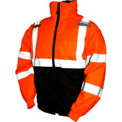 Tingley® J26119 Bomber II Hooded Jacket, Fluorescent Orange/Red/Black, 4XL