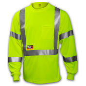 Tingley® Class 3 FR Long Sleeve T?Shirt, Fluorescent Yellow/Green, 2XL