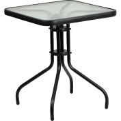 Flash Furniture 23.5" Square Tempered Glass Metal Table