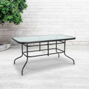 Flash Furniture 31.5" x 55" Rectangular Tempered Glass Metal Table