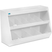 TrippNT™ White Lab Storage with 10 Bins and 1 Shelf, Clear Acrylic Doors, 24"W x 11"D x 16"H