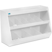TrippNT White Lab Storage with 10 Bins and 1 Shelf, Clear Acrylic Doors, 24"W x 11"D x 16"H