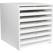 TrippNT™ White PVC Mega 108 Column HPLC Storage Cabinet with Clear Lids, 15"W x 16"D x 16"H