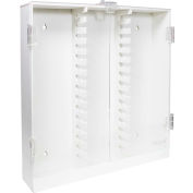TrippNT™ White PVC Lockable 30 Column HPLC Storage Cabinet with Clear Doors, 16"W x 3"D x 17"H