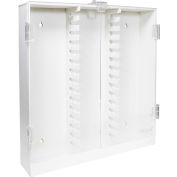 TrippNT White PVC Lockable 30 Column HPLC Storage Cabinet with Clear Doors, 16"W x 3"D x 17"H