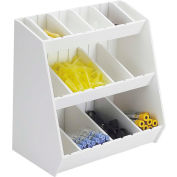 TrippNT White PVC Storage Bin with 16 Adjustable Compartments, 12"W x 7"D x 12"H